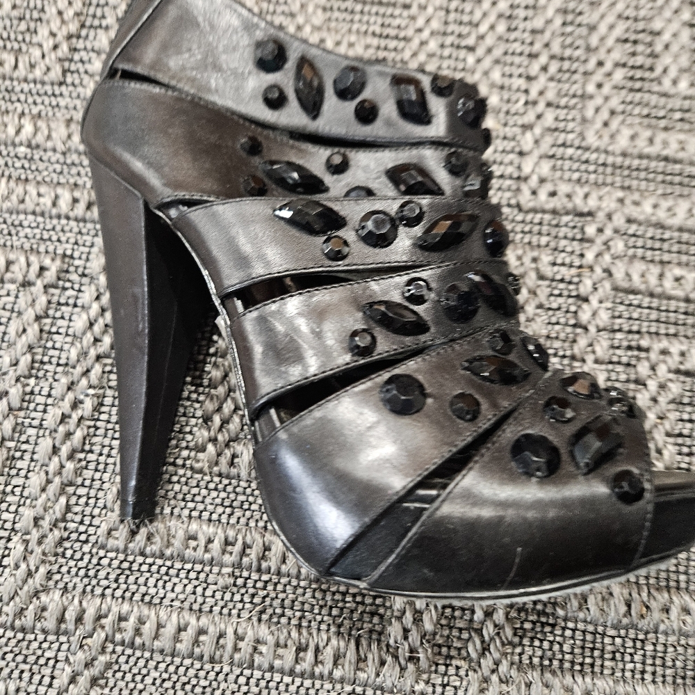 bebe Black Studded Heels 5 Inch Heels